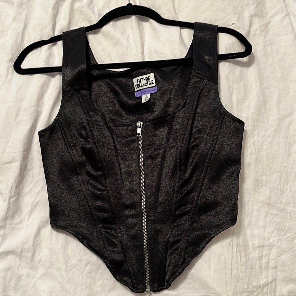 Black zip up bustier by Future Collective Target s 2